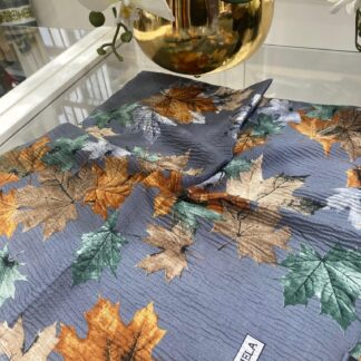 Yaprak Desen Mio Caz Eşarp - Antrasit - Organic ScarfsOrganic Scarfs