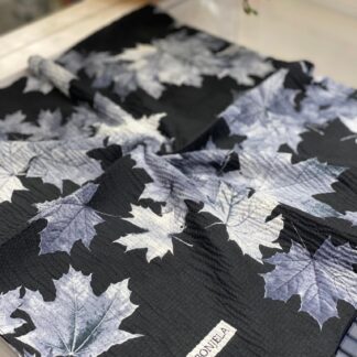 Yaprak Desen Mio Caz Eşarp - Gri - Organic ScarfsOrganic Scarfs