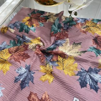 Yaprak Desen Mio Caz Eşarp - Gül Kurusu - Organic ScarfsOrganic Scarfs