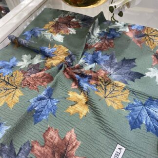 Yaprak Desen Mio Caz Eşarp - Haki - Organic ScarfsOrganic Scarfs