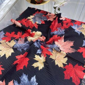 Yaprak Desen Mio Caz Eşarp - Kırmızı - Organic ScarfsOrganic Scarfs