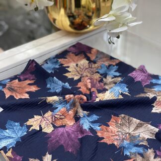 Yaprak Desen Mio Caz Eşarp - Mürdüm - Organic ScarfsOrganic Scarfs