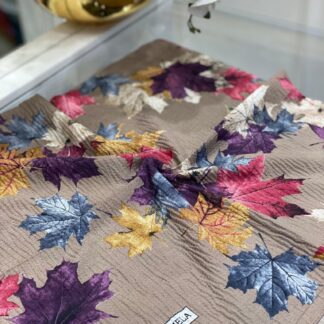 Yaprak Desen Mio Caz Eşarp - Vizon - Organic ScarfsOrganic Scarfs