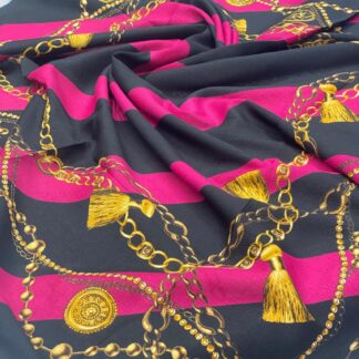 Zincirli Desen Mio Cazz Eşarp - Fuşya - Organic ScarfsOrganic Scarfs