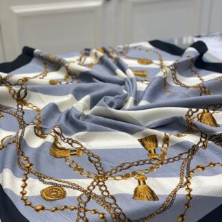 Zincirli Desen Mio Cazz Eşarp - Gri - Organic ScarfsOrganic Scarfs