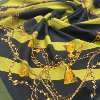 Zincirli Desen Mio Cazz Eşarp - Yağ Yeşili - Organic ScarfsOrganic Scarfs