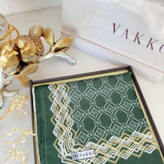 Vakko Şerit Desen Pamuk Soft Eşarp 14589 - Zümrüt
